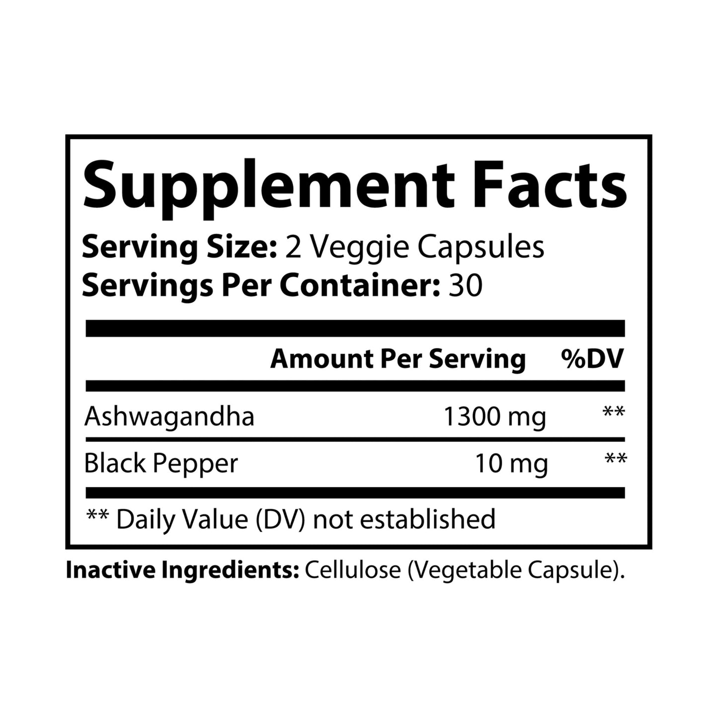 Ashwagandha and Black Pepper Supplement